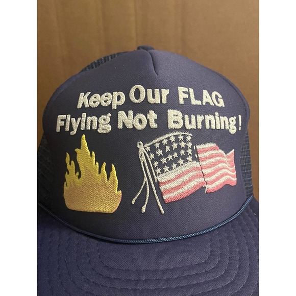 Vintage America USA Patriot‎ Keep Our Flag Flying Not Burning Snapback Rope Hat - Picture 4 of 10